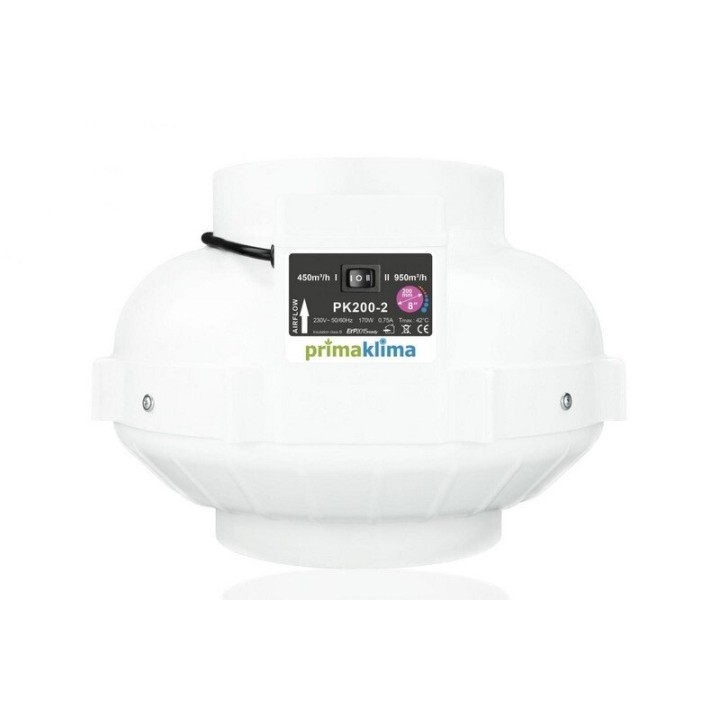 Prima Klima 2 Snelheden 450-980m³/u Ø200mm MES AC motor stil | Afzuigers