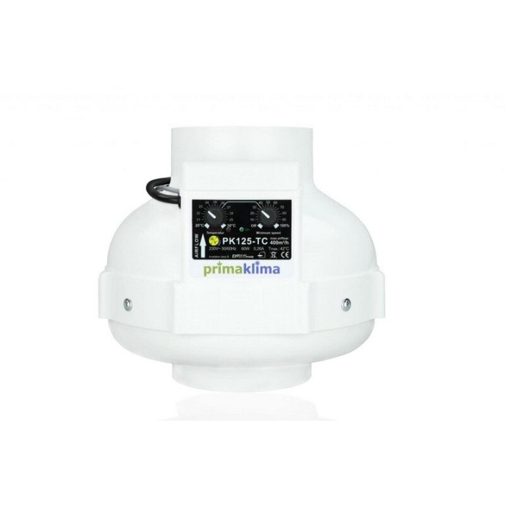 Prima Klima 400m³/h Ø125mm thermostat wall mount Swiss motor | Extractor