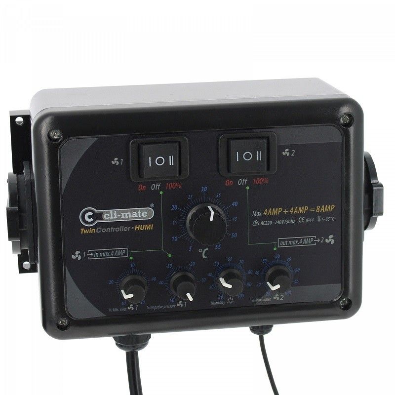Cli-Mate Twin Controller Humi 4+4 Amp