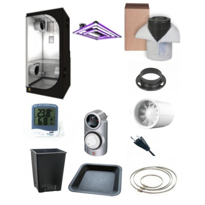 Deluxe LED Kit 120 premium afzuiger koolstoffilter klaar | Kweek Kit Led