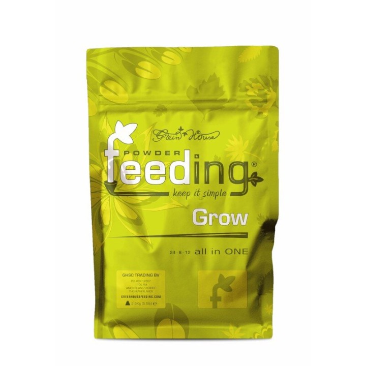 Green House Grow 2.5kg powder feeding large bag product front | Green House Powder