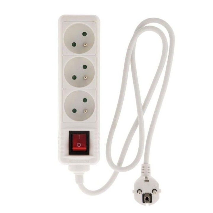Power Strip 3 Sockets With Switch - 1
