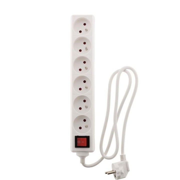 Stekkerdoos 6 Stekkers Met Schakelaar - 1